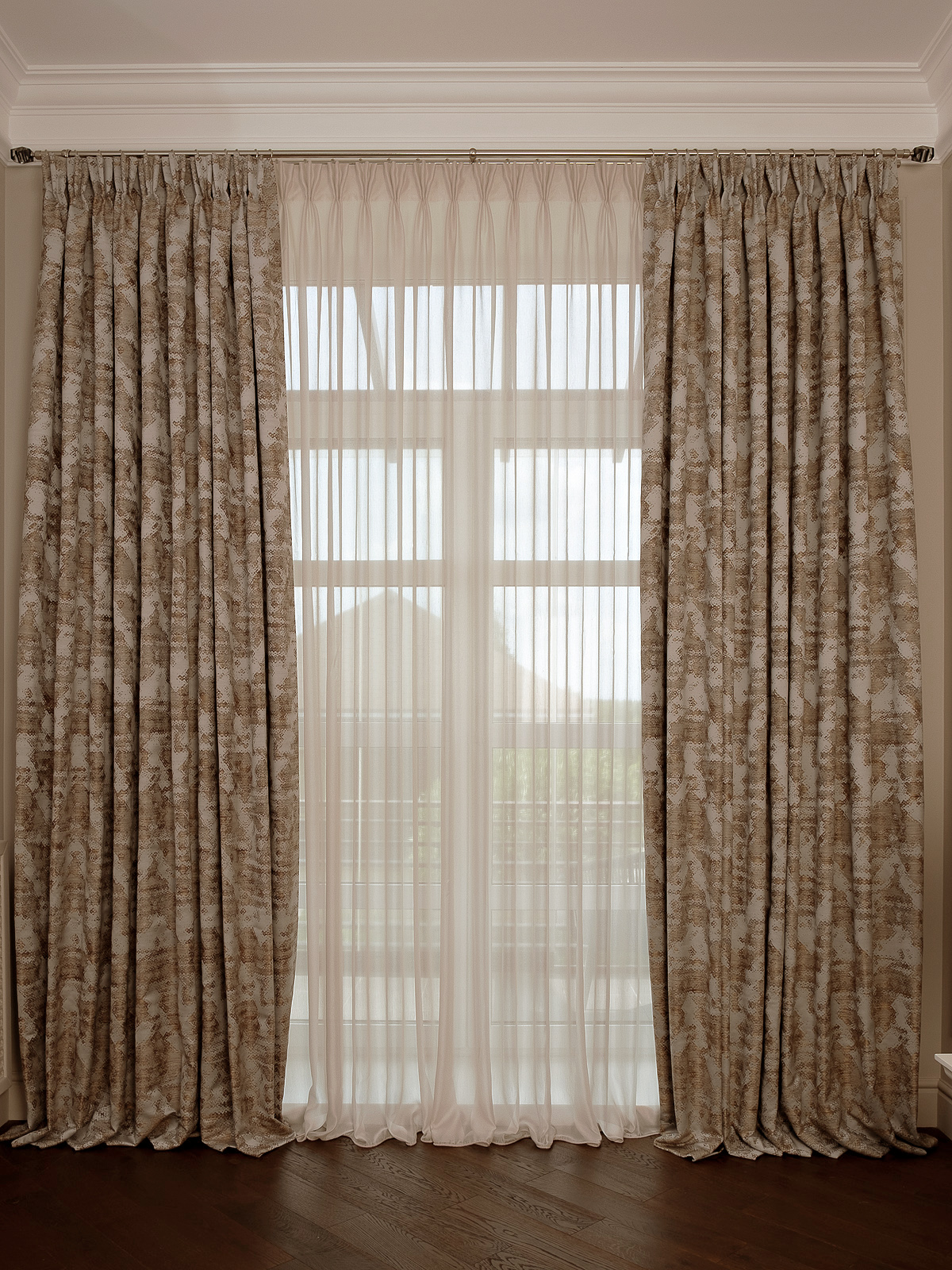 Портьера Bromley бежевый 275*260 Garda Decor 121GD-00028