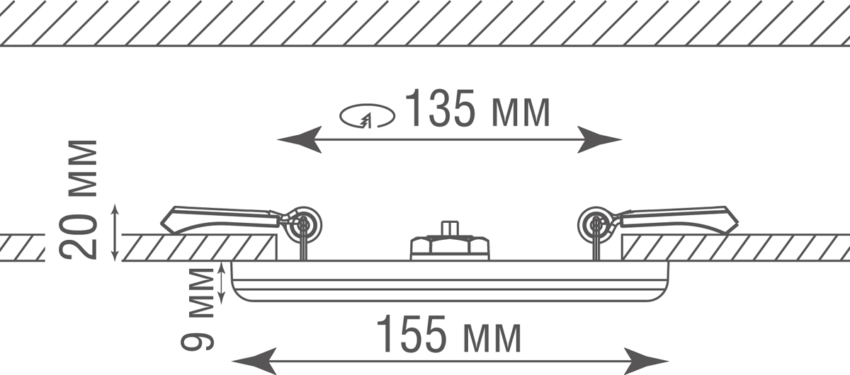 Влагозащитнаястраиваемая светодиодная панель Donolux DL20091R15W1W IP44
