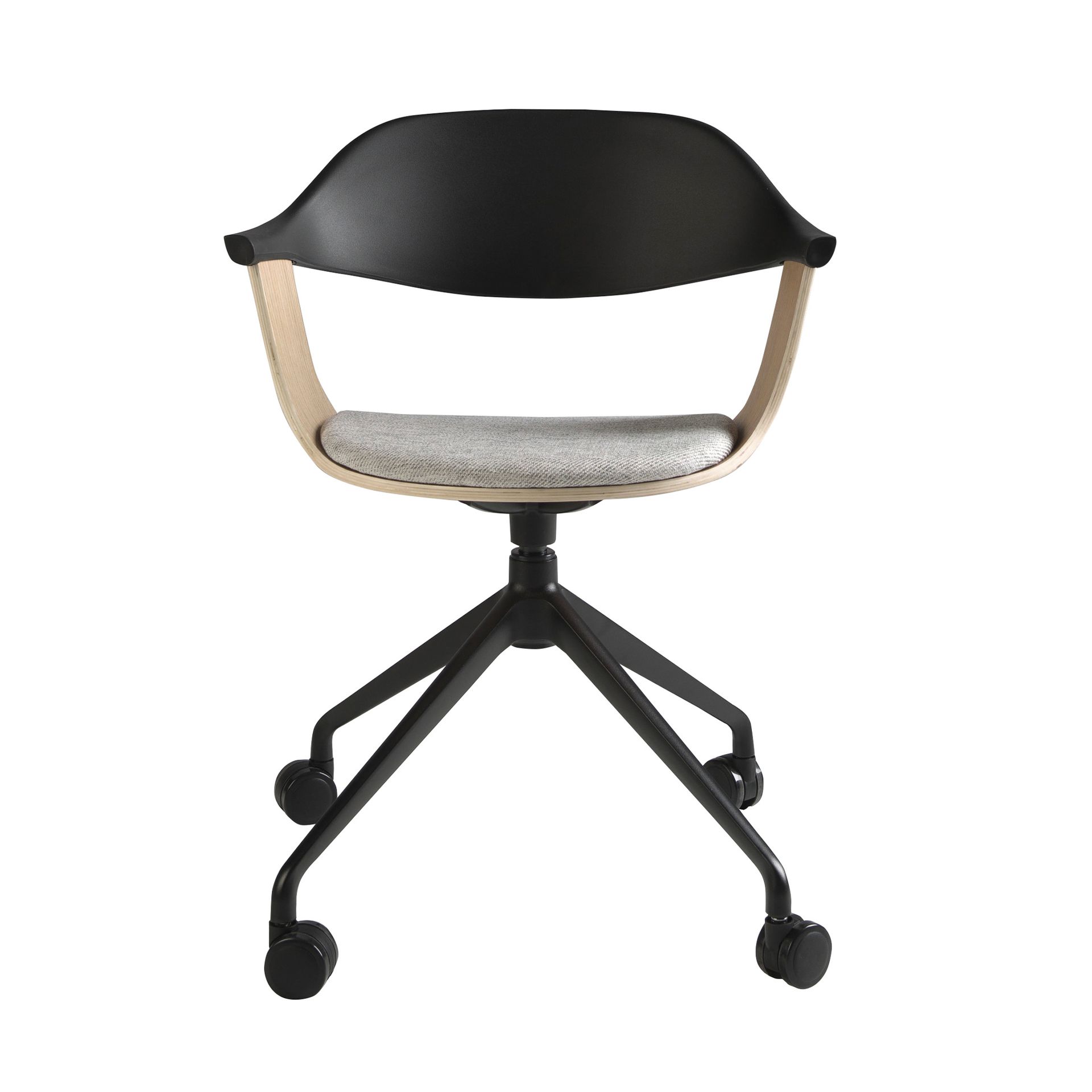 Офисный вращающийся стул 4130/DC-S200D из светло-серой ткани и пластика Angel Cerda