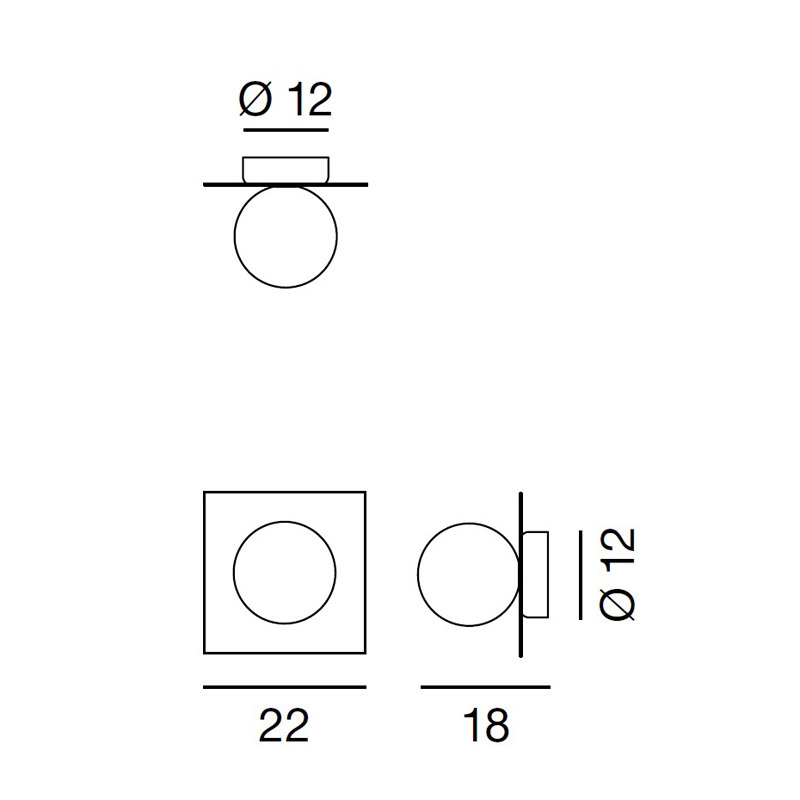 Настенный/Потолочный светильник Rotaliana Bubble W1 chrome