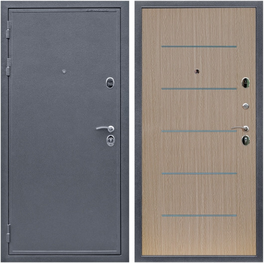 Дверь входная Graf Престиж Антик серебро / МДФ 6 мм В-03 молдинг Венге светлый