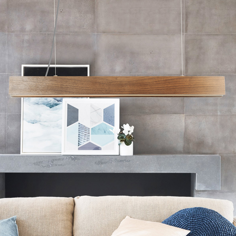 Подвесной реечный светильник RISTON Dark brown by ImperiumLoft