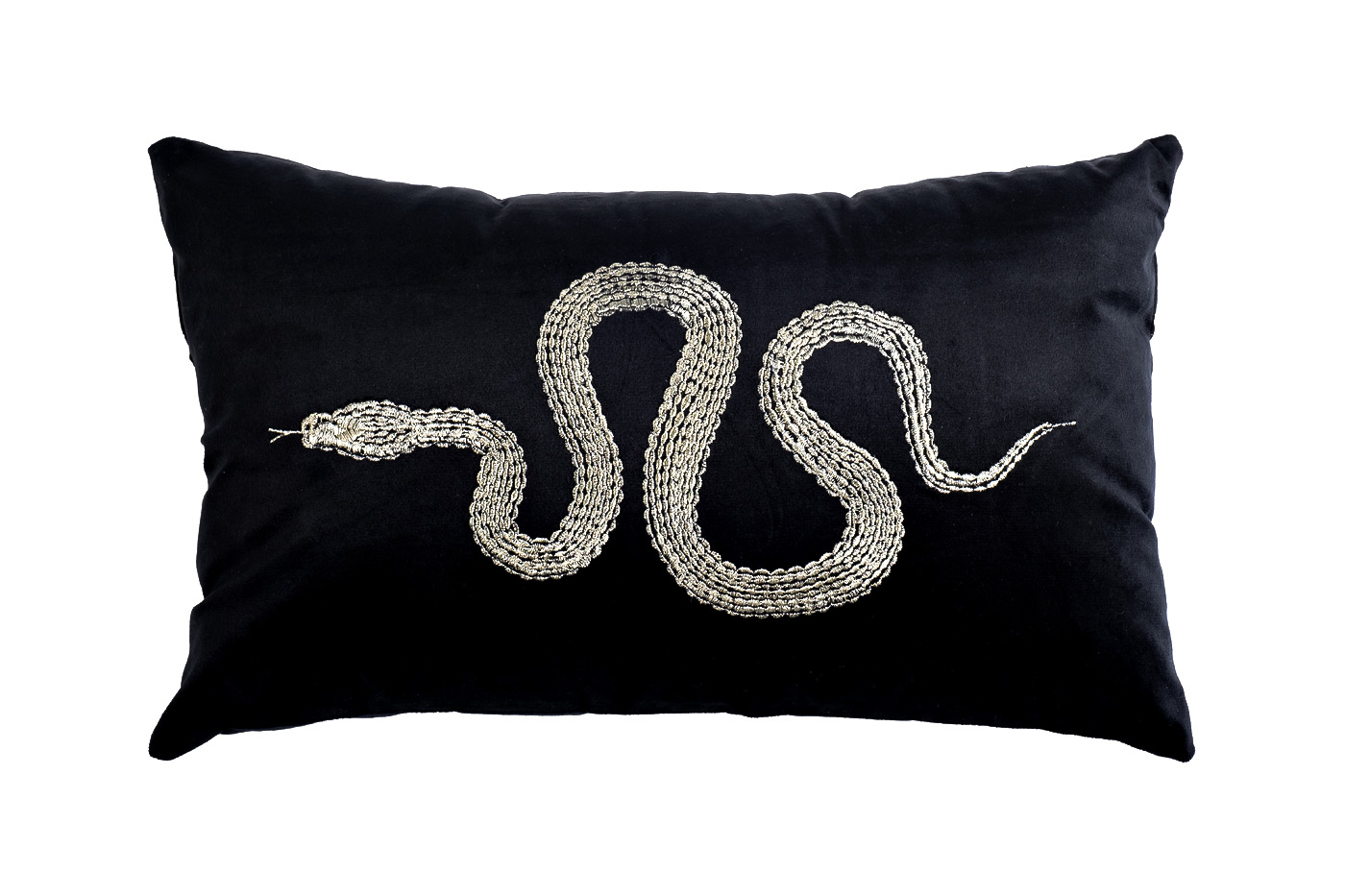 Подушка декоративная с вышивкой Серпенте черная Garda Decor 70SW-19590