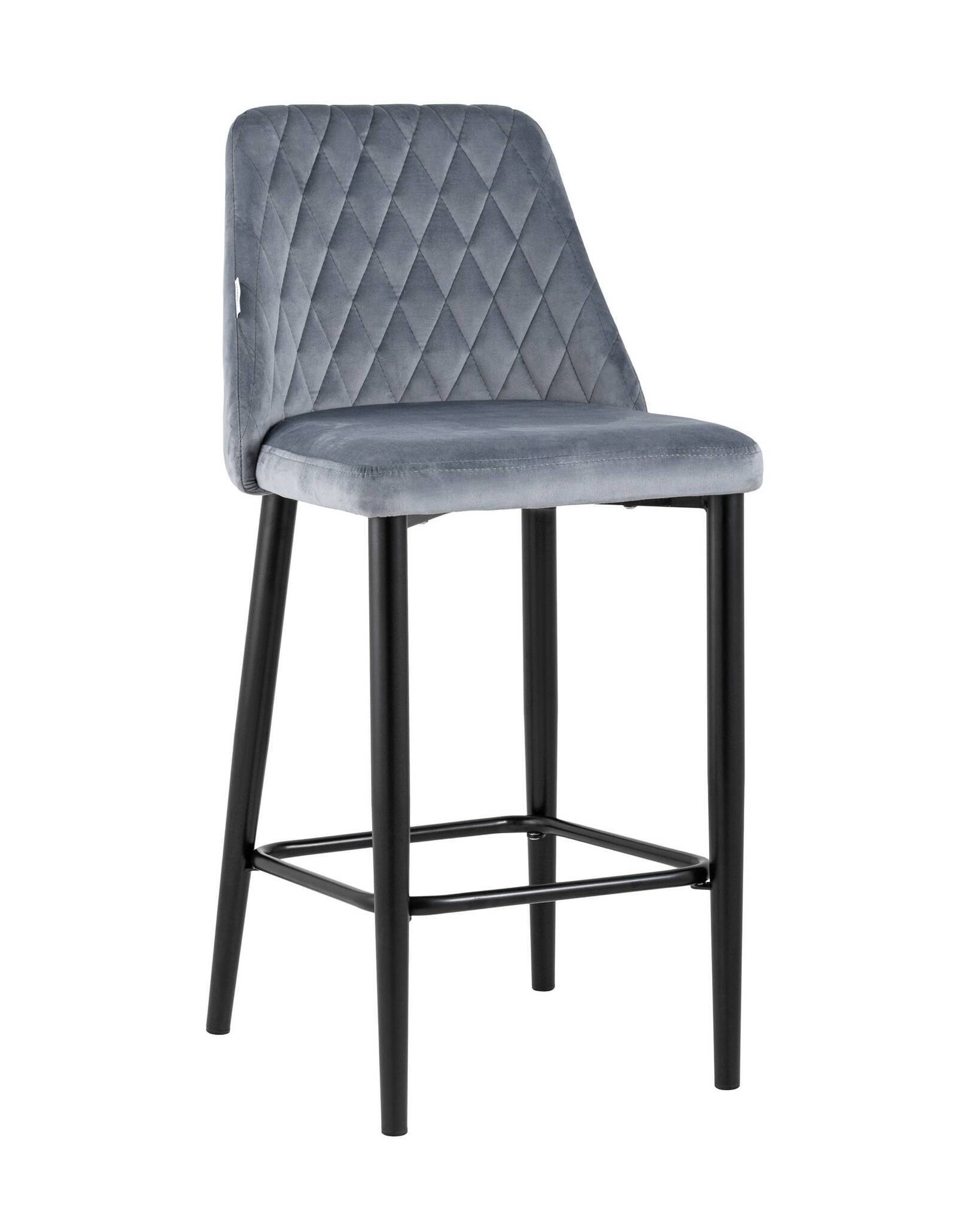 Стул полубарный Диего велюр серый Stool Group