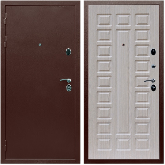 Дверь входная Graf Люкс ТП-70 Антик медь / МДФ 16 мм ФЛ-183 Сандал белый