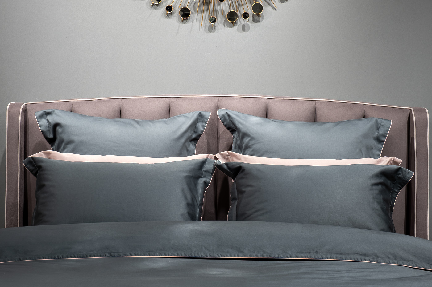 Пододеяльник сатиновый зеленый Garda Decor 130HB-00050