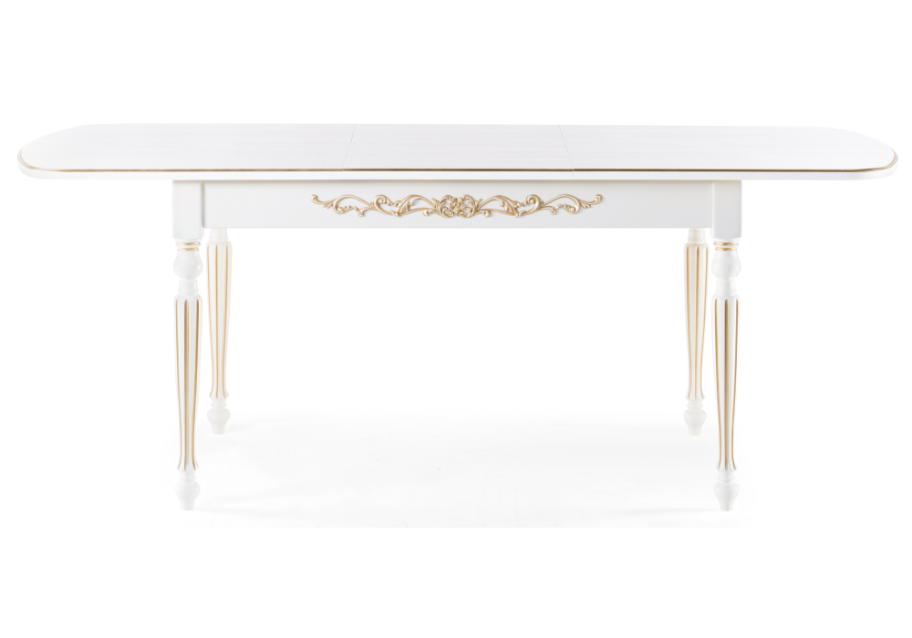 Стол деревянный Woodville Бевье молочный / золото 483900