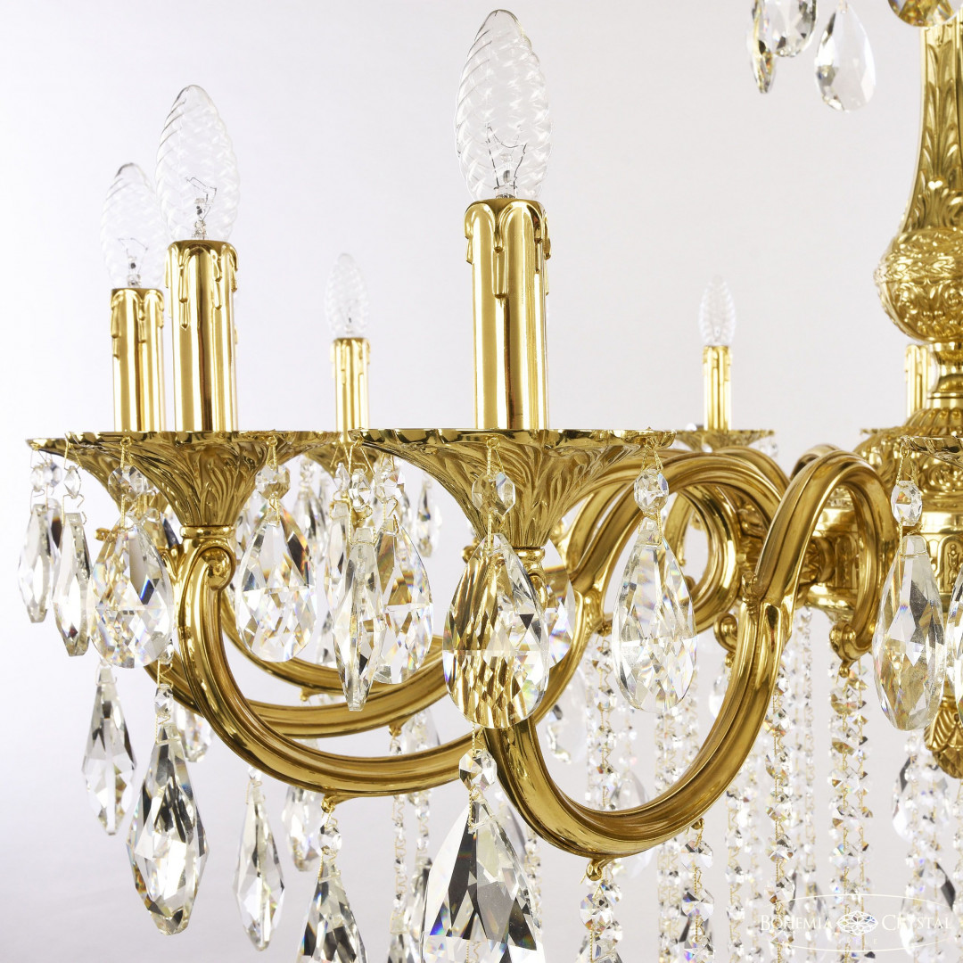 Люстра бронзовая с хрусталём 72101/16/360 B G