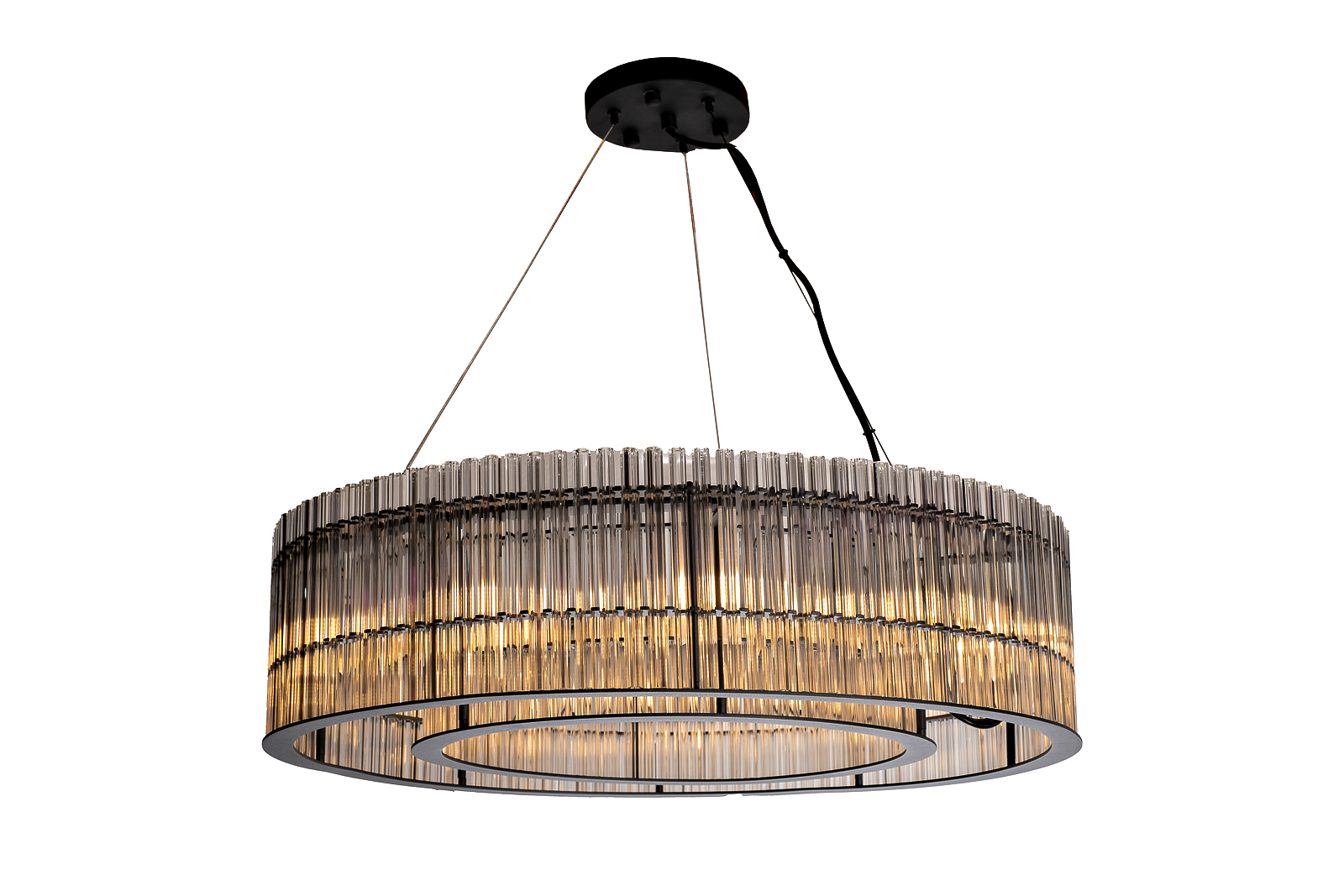 Люстра подвесная прозрачное стекло/черный металл Garda Decor 91GH-80567