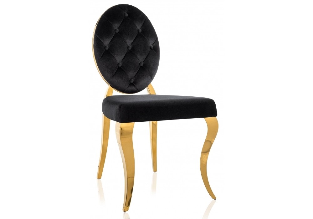 Стул Woodville Odda черный / золотой 11643