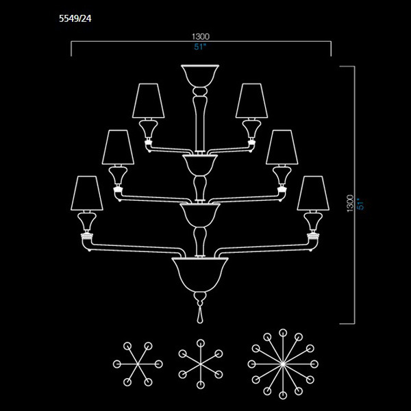 Люстра Barovier & Toso 5549/24/CC/BB
