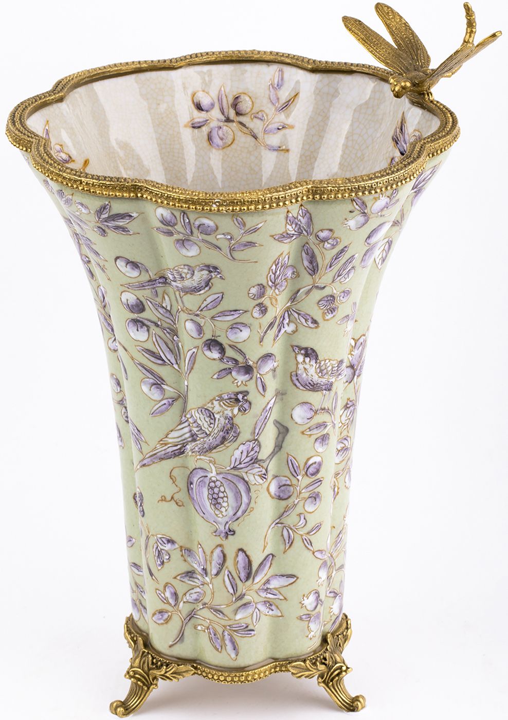 Ваза со стрекозой Glasar 31G1755/A1159HC/HLG1435