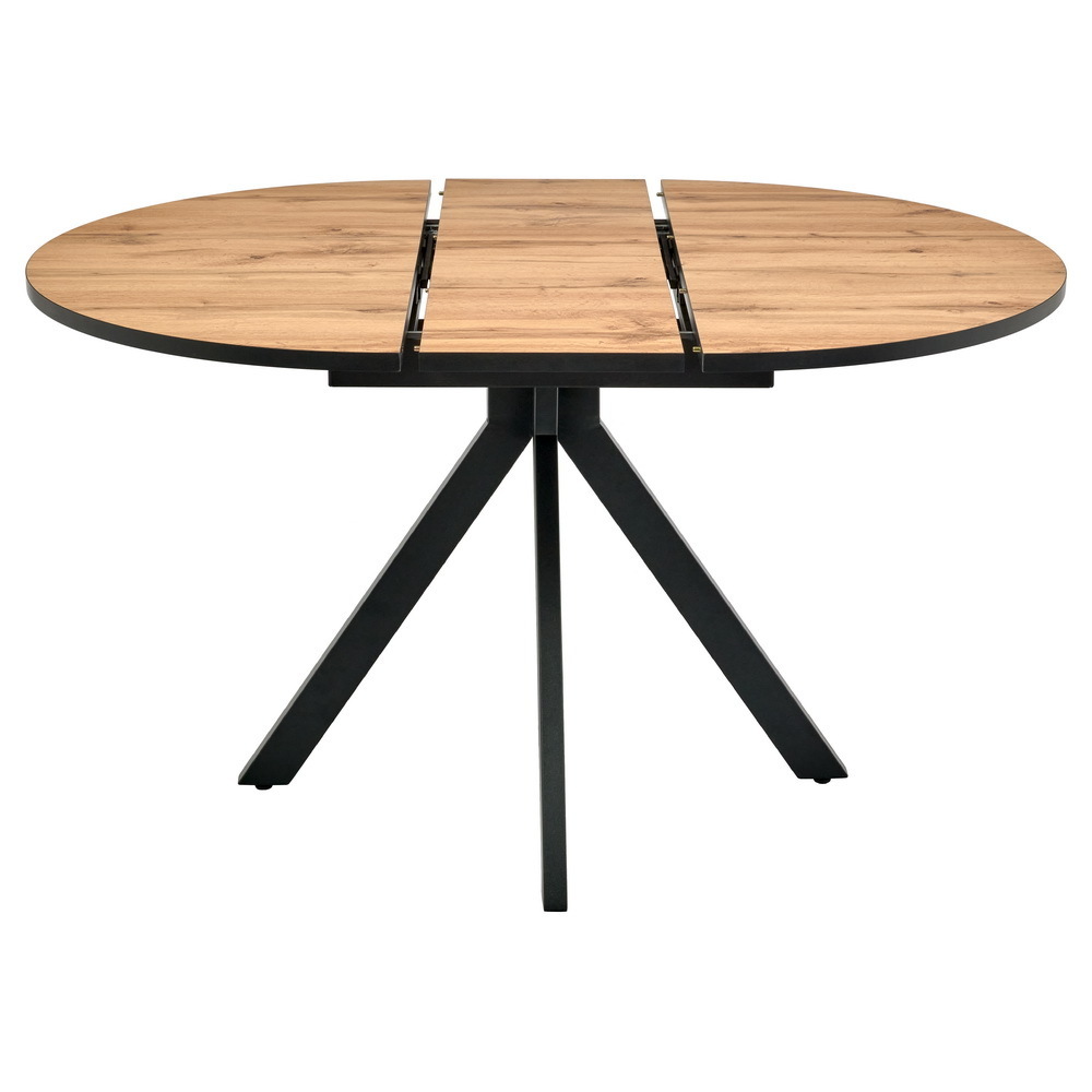 Стол Rudolf круглый раскладной 100-130x100x75см, Дуб Вотан, чёрный Bradex Home RF 0301