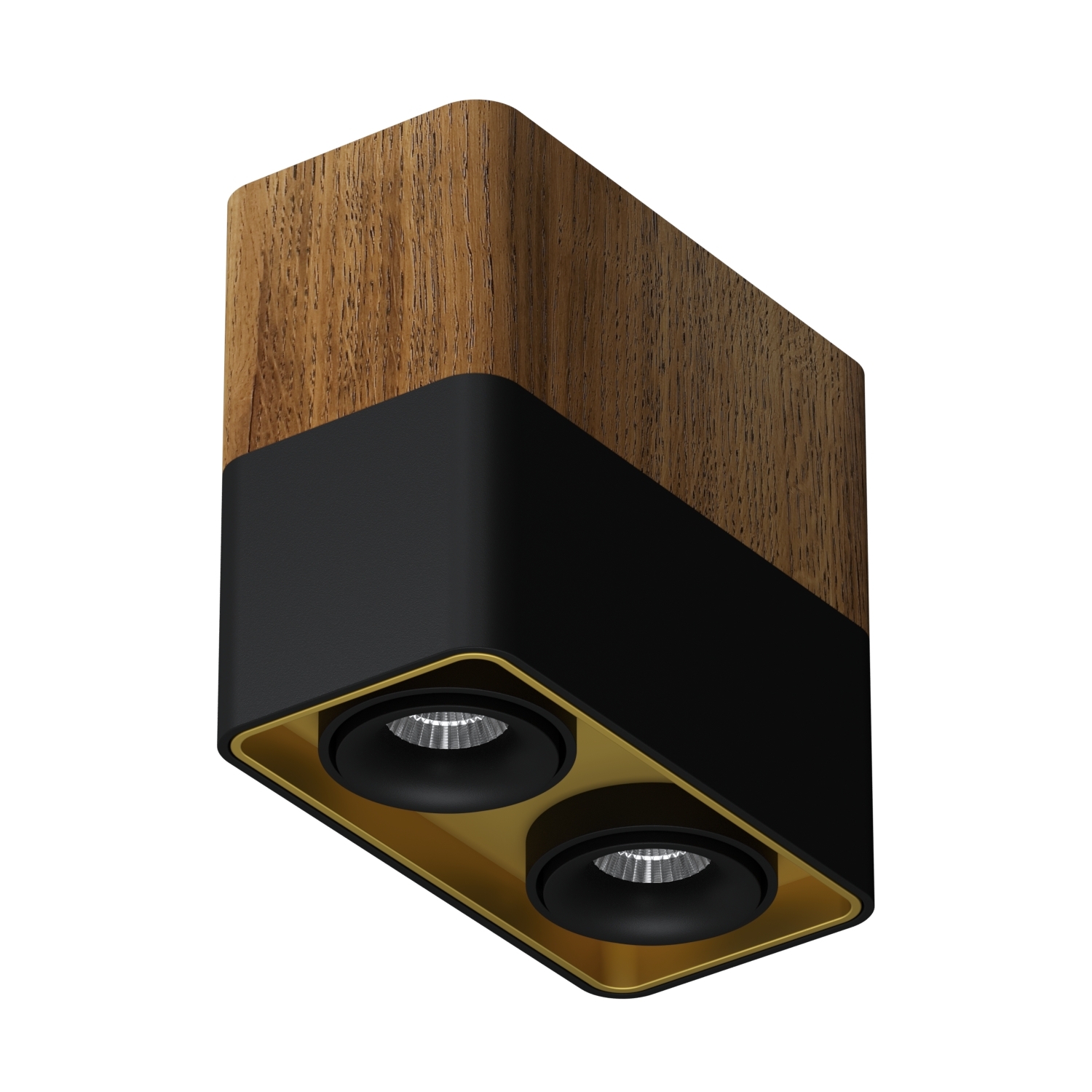 Накладной светодиодный светильник Ledron TUBING 2 Wooden 90 Black-Gold