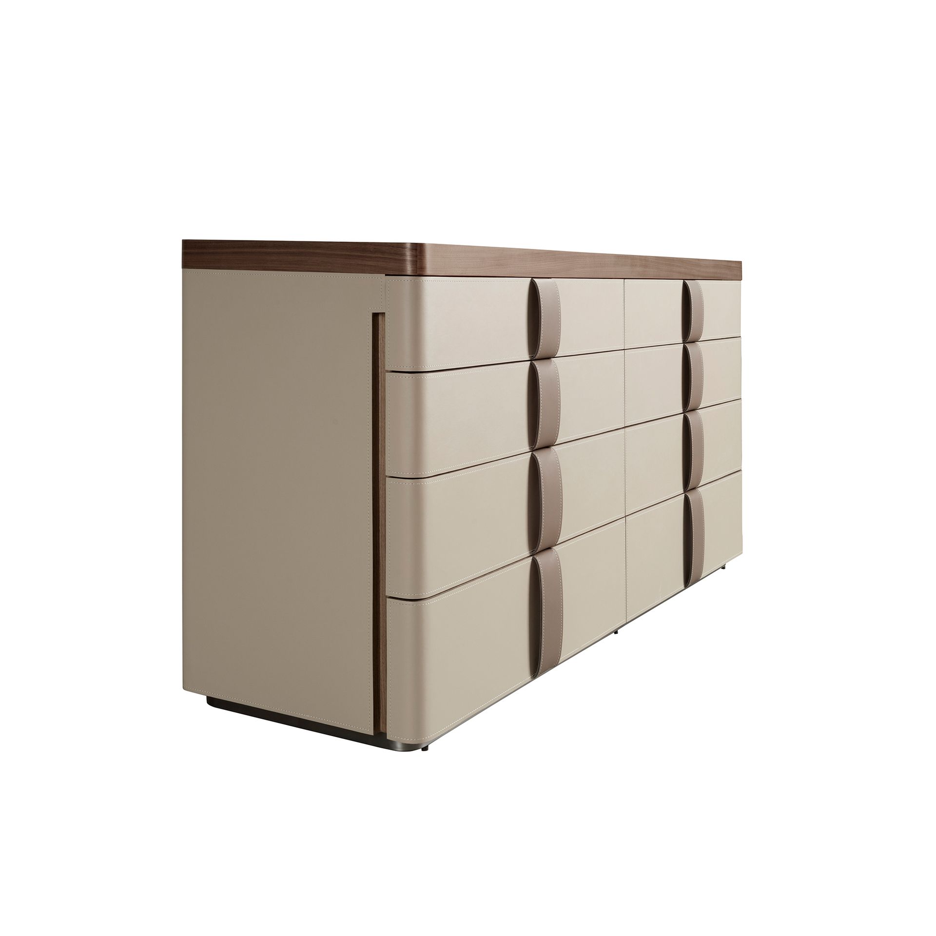 Комод 7203 из кожи, ореха и полированной стали Angel Cerda