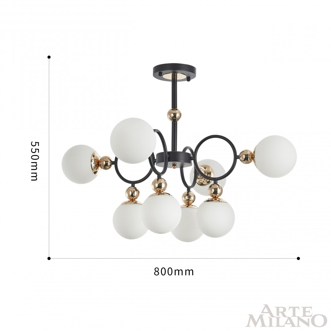 Люстра 274307/8 BK/GD Arte Milano