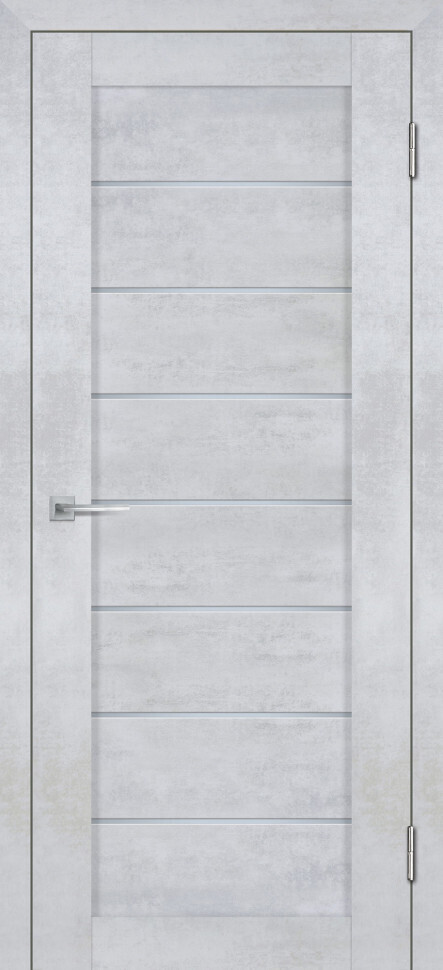 Межкомнатная дверь Graf Лайт-08 nanotex белый сатинат бетон снежный (2000 х 800)