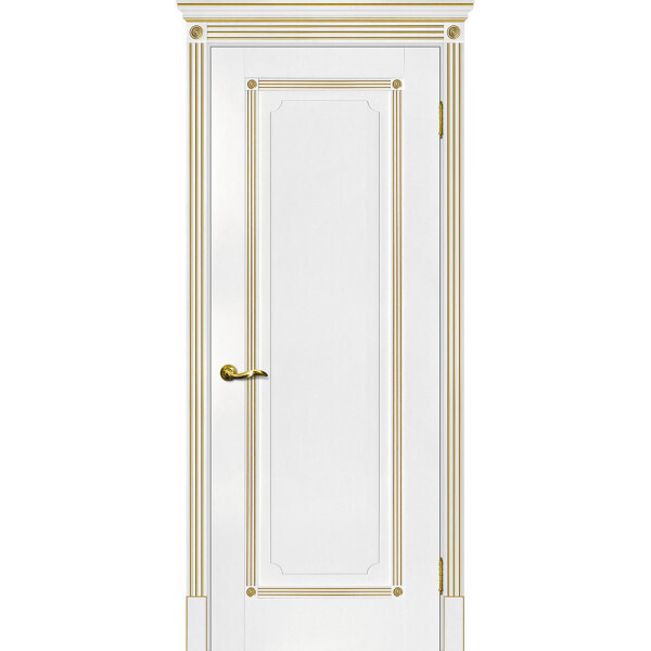 Межкомнатная дверь Graf Флоренция-1 белый, патина золото (2000 х 900)