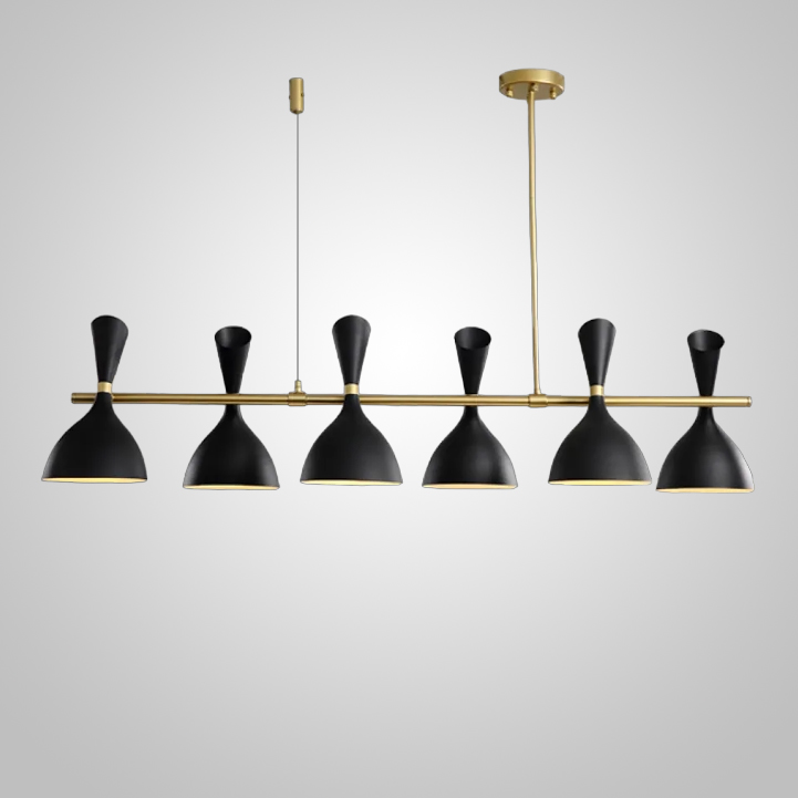 Подвесной реечный светильник TRUMPET LINE L130 Black by ImperiumLoft