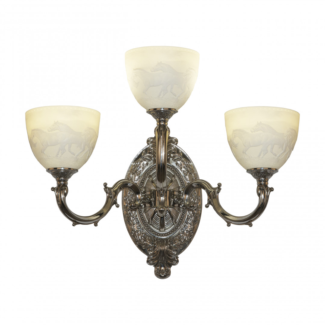 Бра бронзовые с хрусталём 7214B12/2+1/210 Ni P1 U Horse