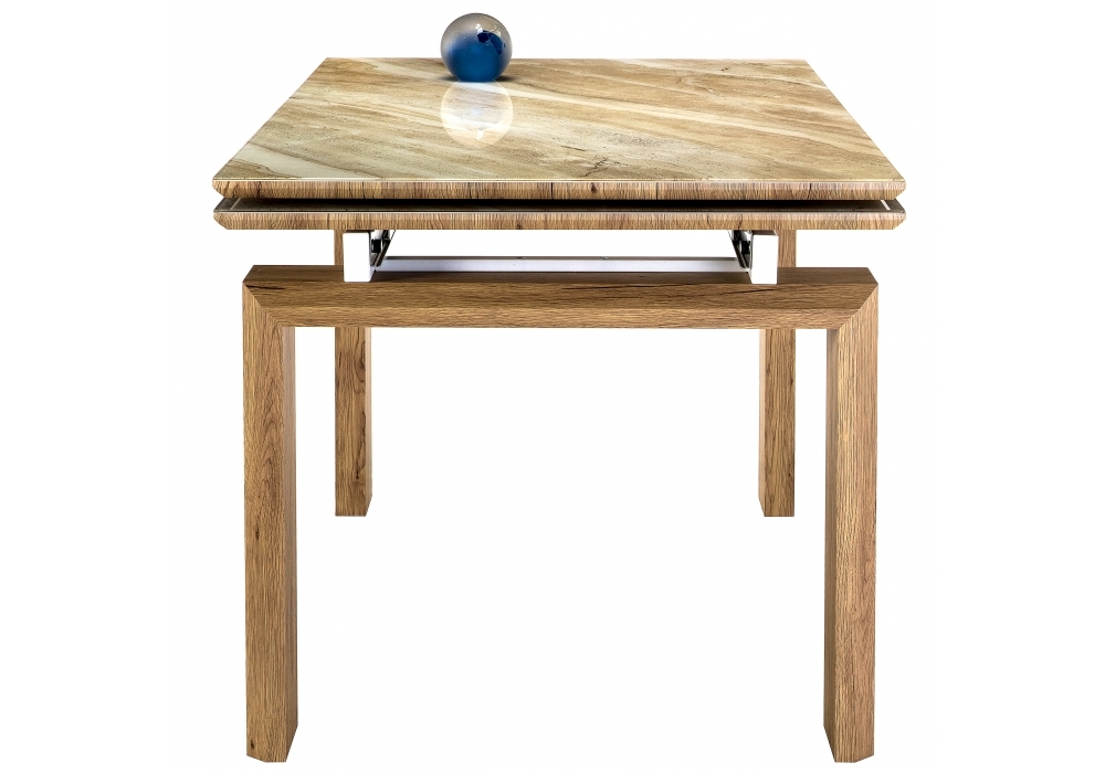 Стол стеклянный Woodville Давос бежевый мрамор 462083