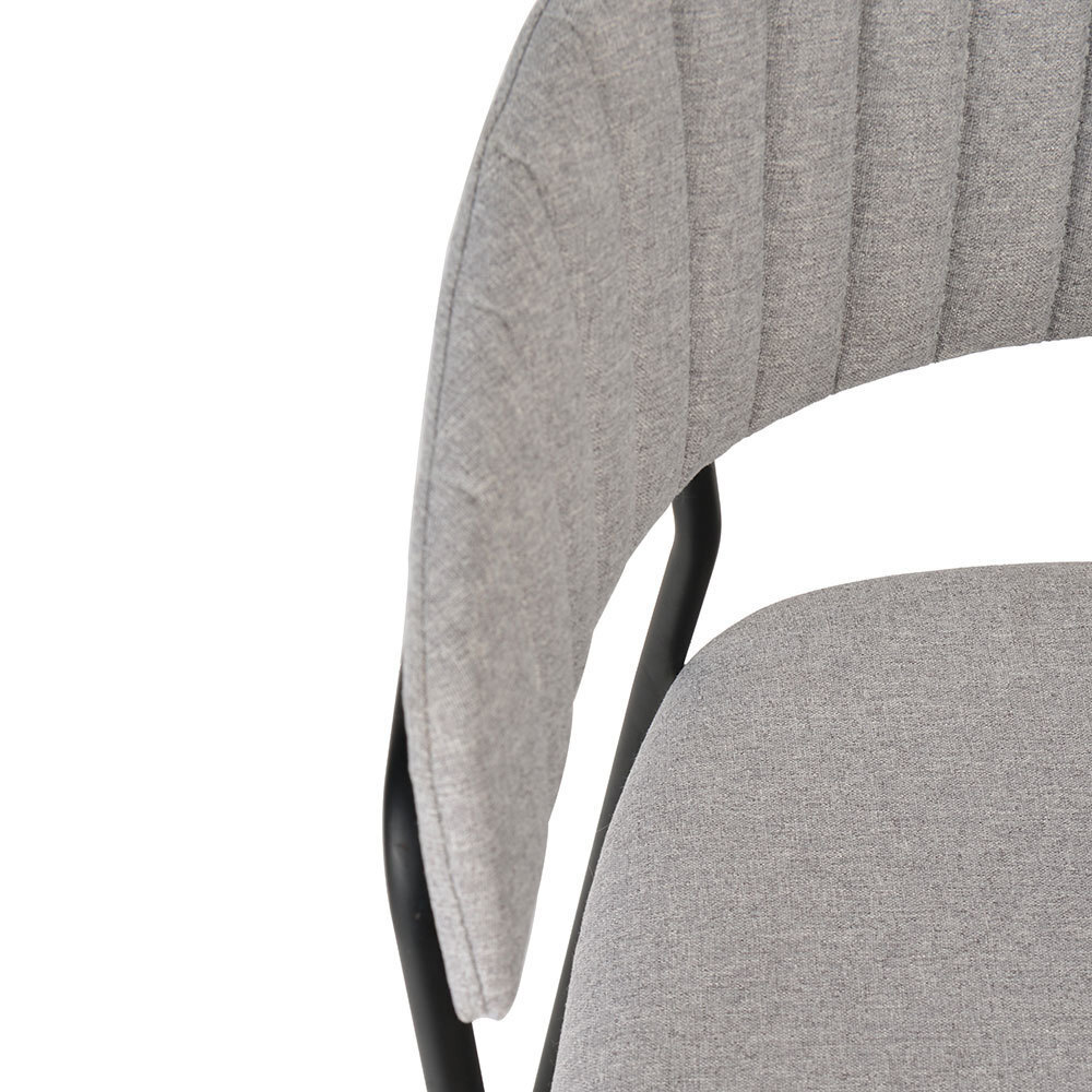 Стул Turin светло-серая рогожка с чёрными ножками Bradex Home FR 0320