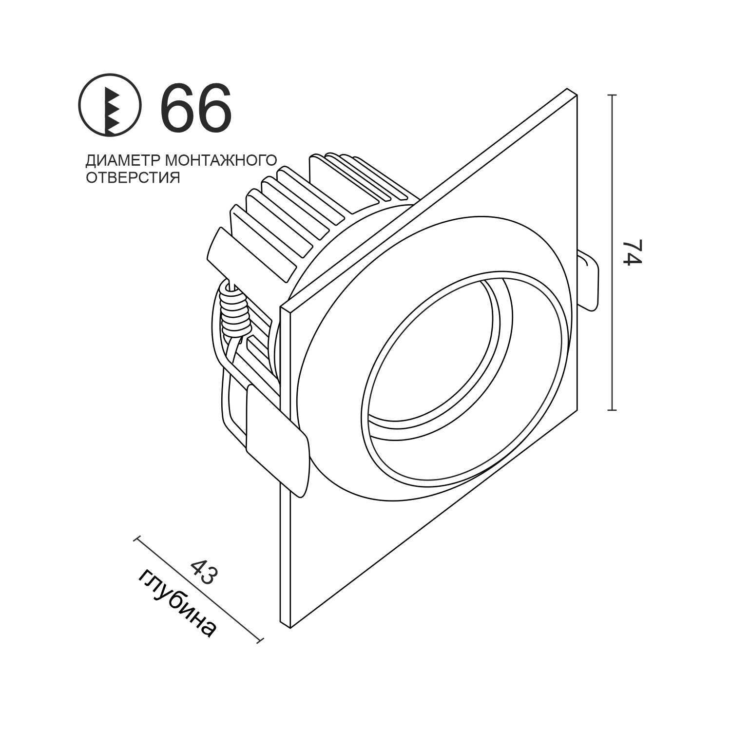 Встраиваемый светодиодный светильник Ledron GIZA White