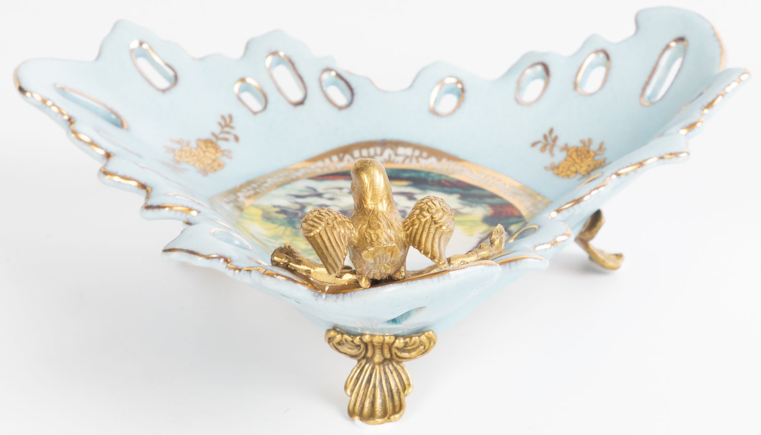 Блюдо с птичкой Glasar C805HC/HLB0725