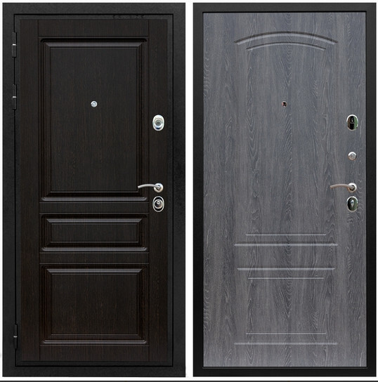 Дверь входная Graf Премиум-Н МДФ 16 мм ФЛ-243 Венге / МДФ 6 мм ФЛ-138 Дуб Филадельфия графит