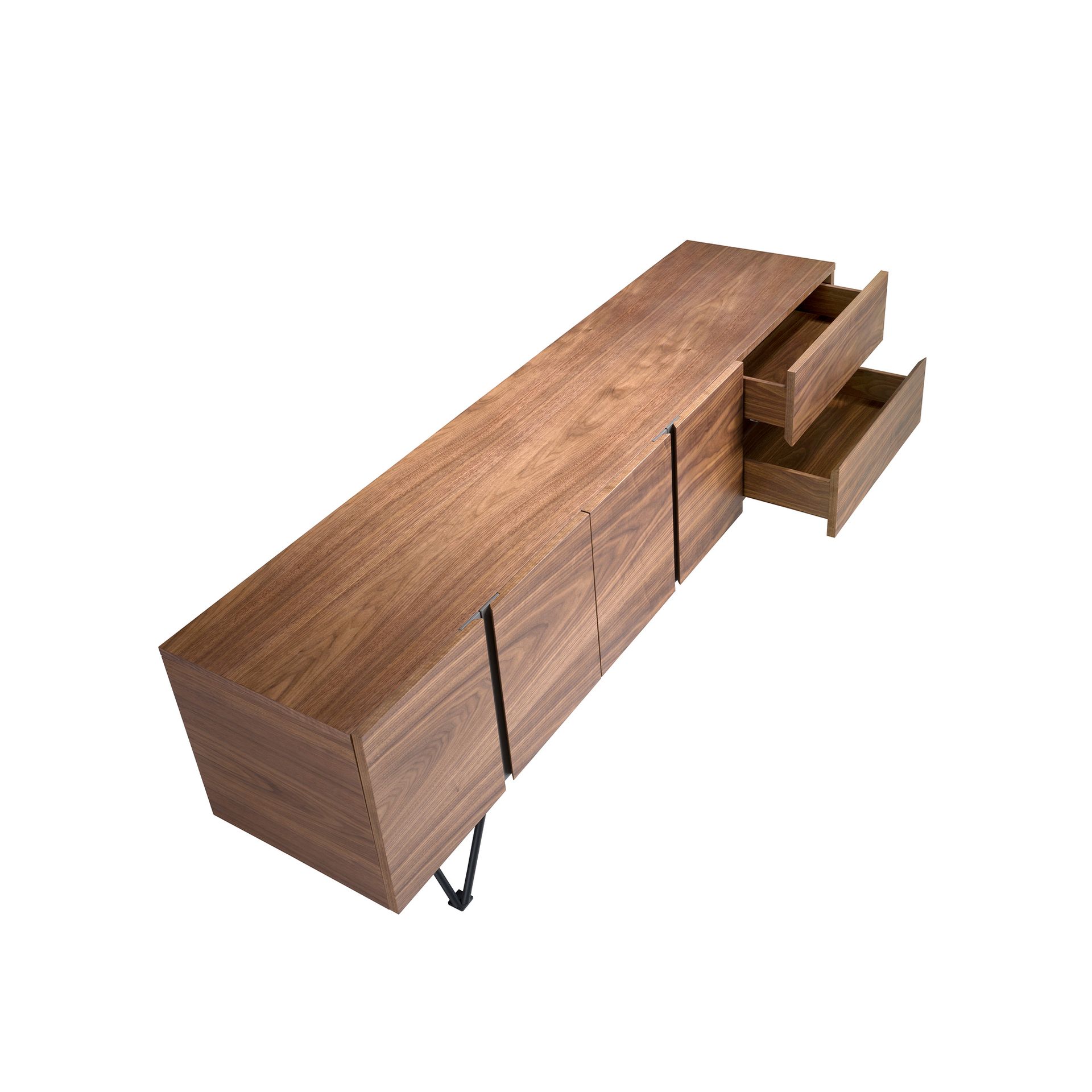 Тумба под телевизор 3260/MF2308 из ореха и черной стали Angel Cerda