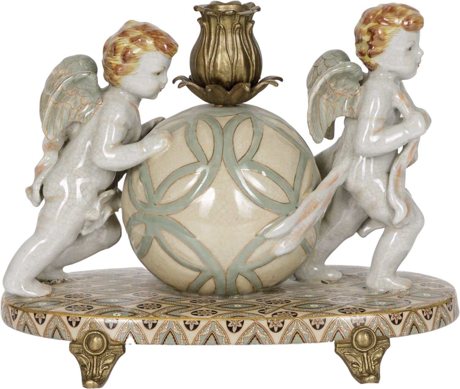 Подсвечник Ангелы с шаром Glasar F1120HC/X3497EC