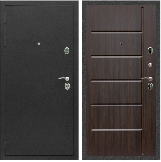 Дверь входная Graf Люкс ТП-70 Черный крокодил / МДФ 16 мм ФЛ-102 Эковенге