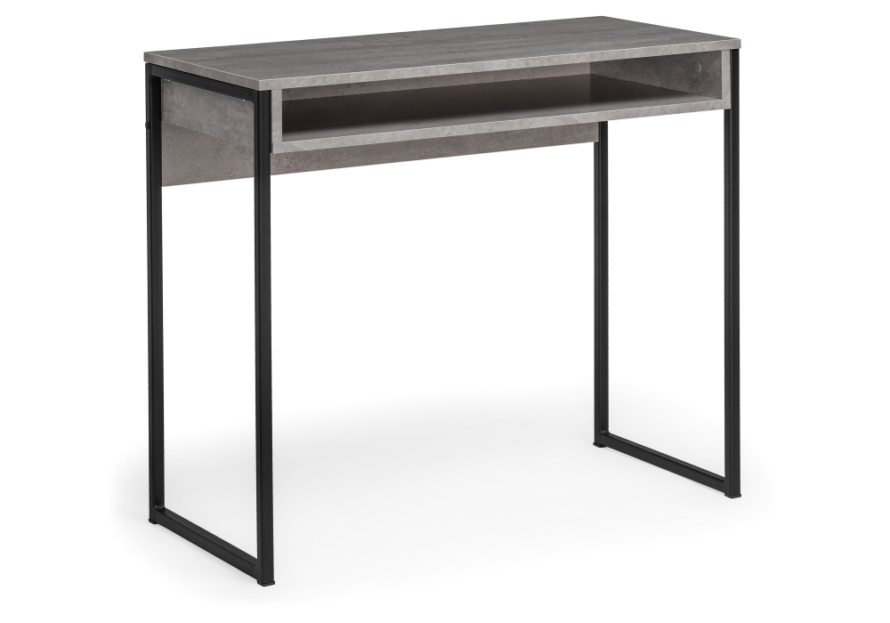 Стол Woodville Лео Лофт бетон / матовый черный 489678