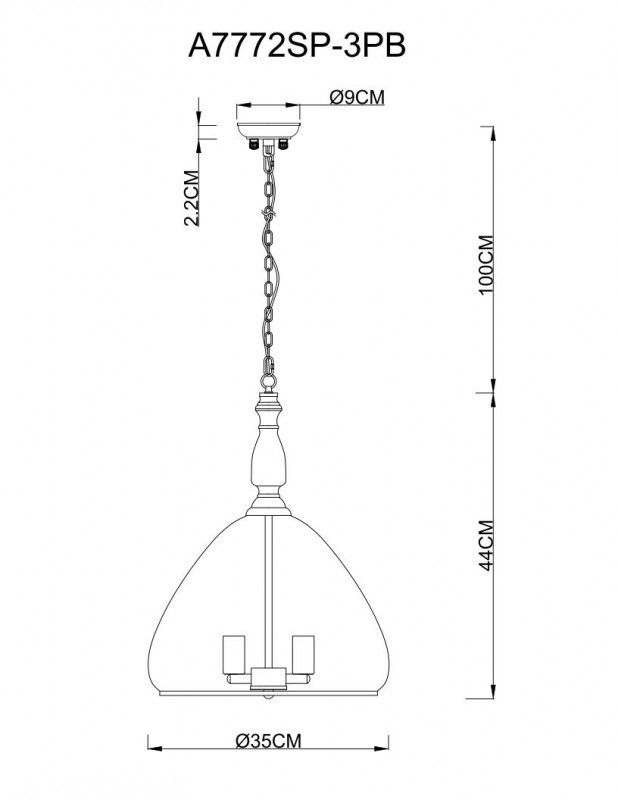 Подвесная люстра Arte Lamp A7772SP-3PB