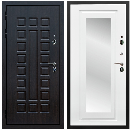 Дверь входная Graf Люксор 3К Шагрень черная / МДФ 16 мм ФЛЗ-120 Ясень белый