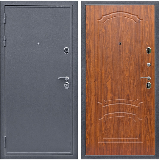 Дверь входная Graf Лондон Антик серебро / МДФ 16 мм ФЛ-140 Мореная береза