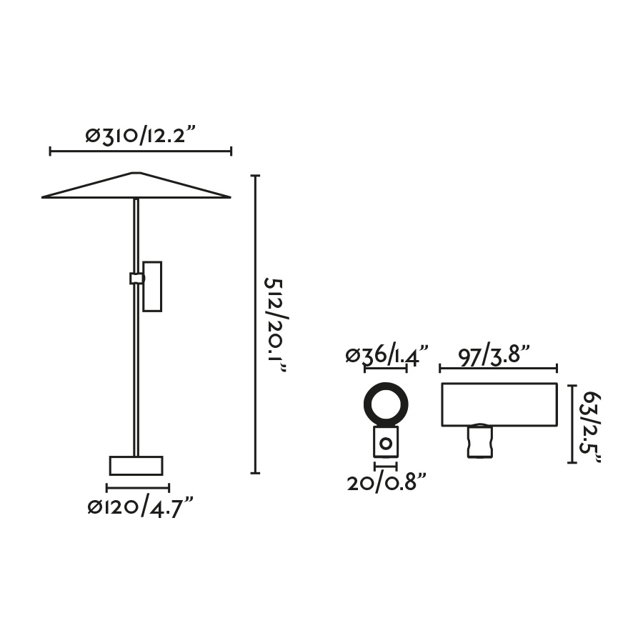 Ландшафтный светильник CLAP черный 512 LED 6W 3000K 38° C/PLAT S Faro
