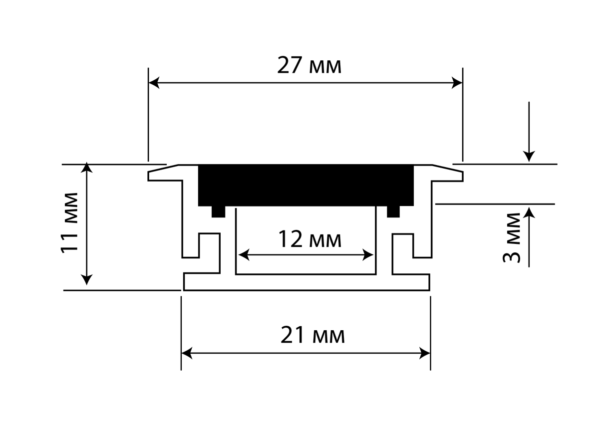Врезной алюминиевый профиль пол Donolux L18509RAL9003