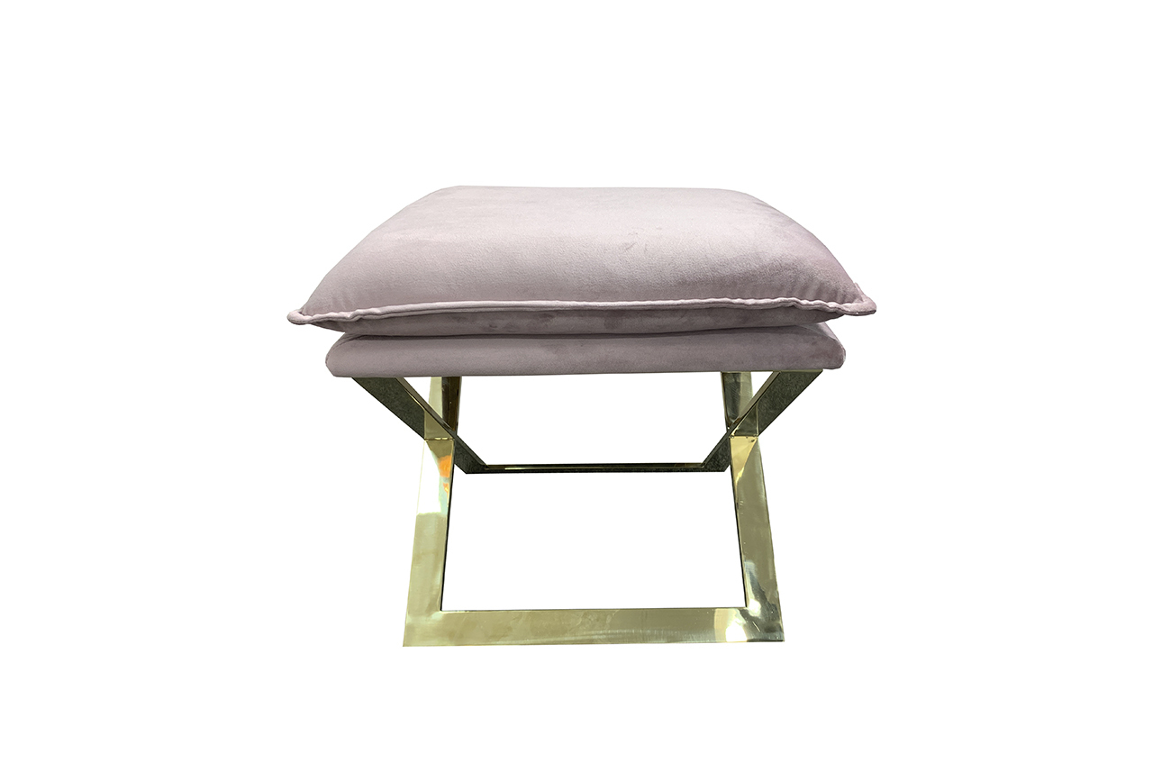 Пуф велюровый розовый/золото Garda Decor N-OT-188 PI GO