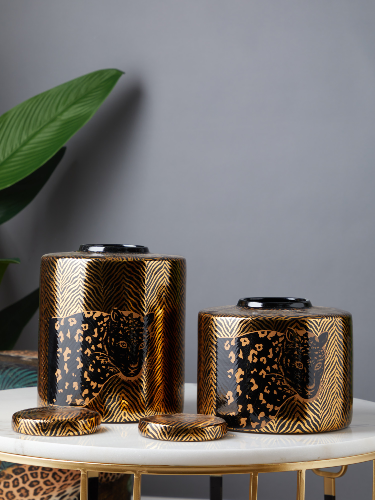 Ваза с крышкой Леопард Glasar 58-005