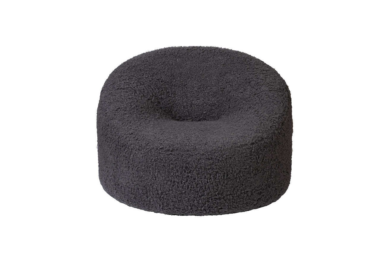 Кресло вращающееся Luna темно-серое искусственный мех Garda Decor LUNA-4K-ТСЕР Esckimo03