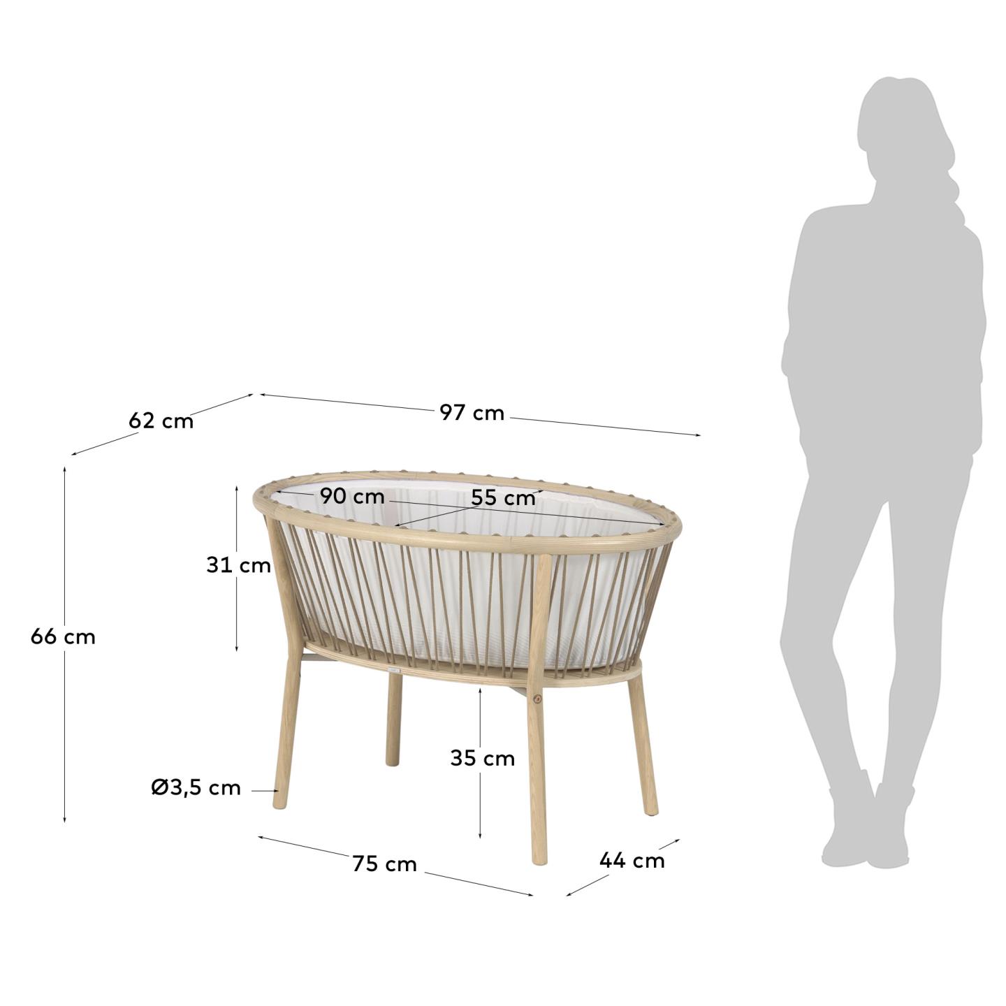 Кроватка из ясеня Leonela 97 x 62 см La Forma (ex Julia Grup)