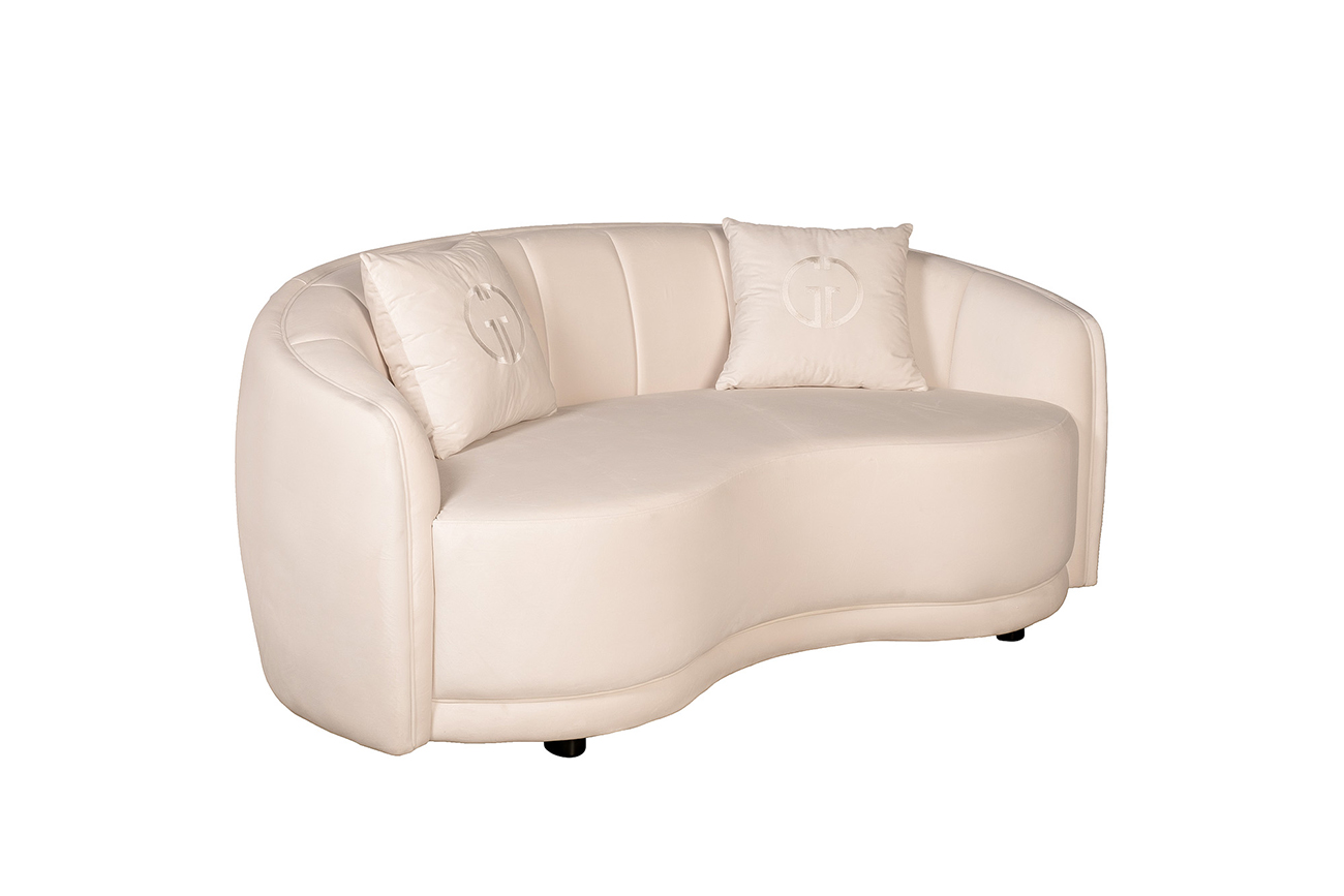 Диван двухместный велюровый бежевый Garda Decor 102AN-33822