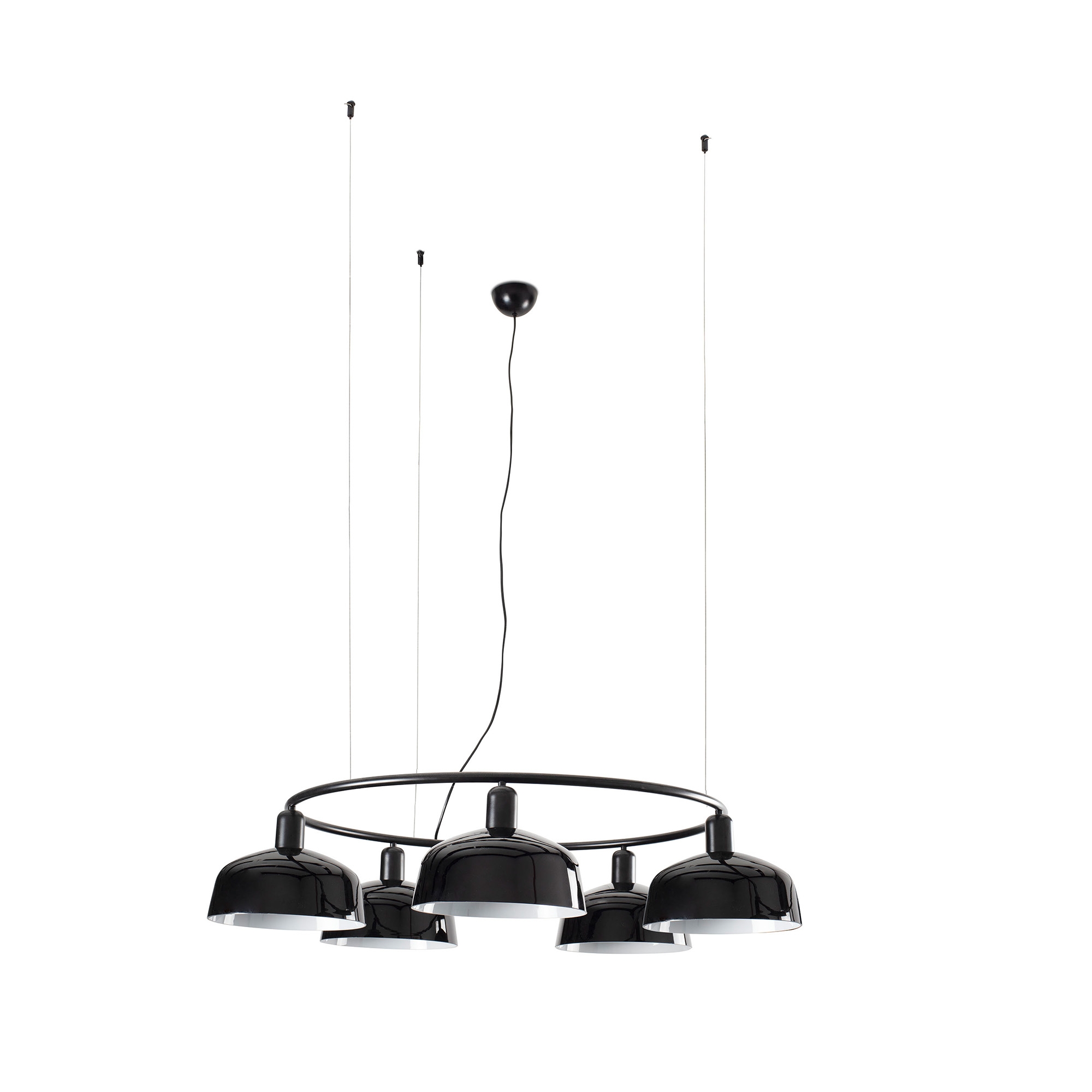 Люстра круглая TATAWIN M черная 5xE27 Faro