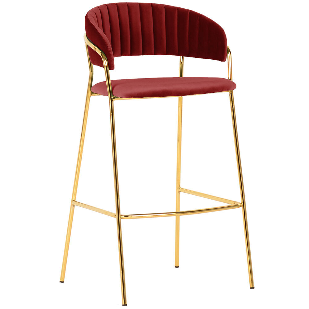 Стул полубарный Turin винный с золотыми ножками Bradex Home FR 0716