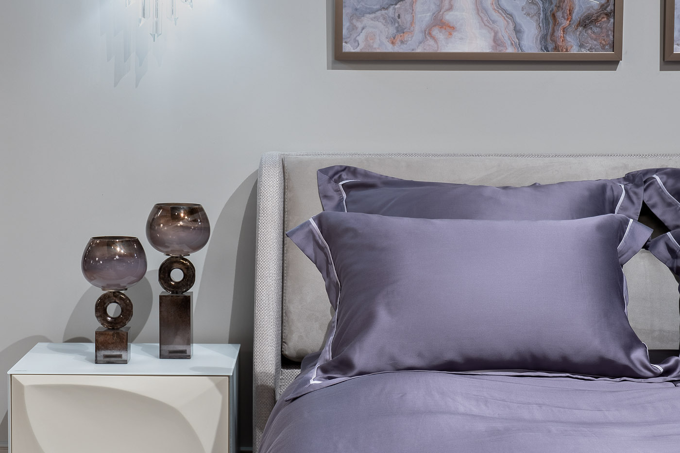 Подсвечник стеклянный дымчатый Garda Decor 71PN-3115