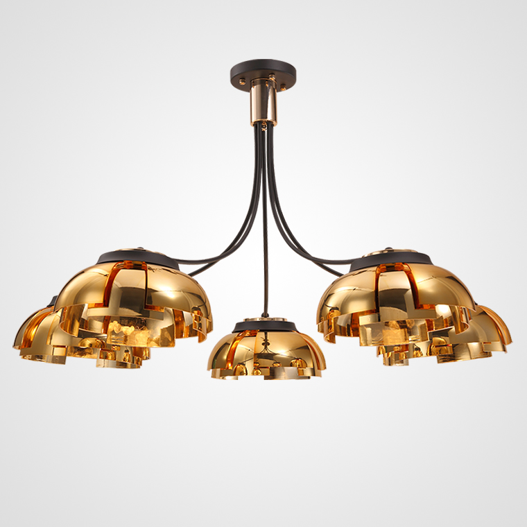 Люстра на штанге GRADE D105 5 lamps Gold by ImperiumLoft