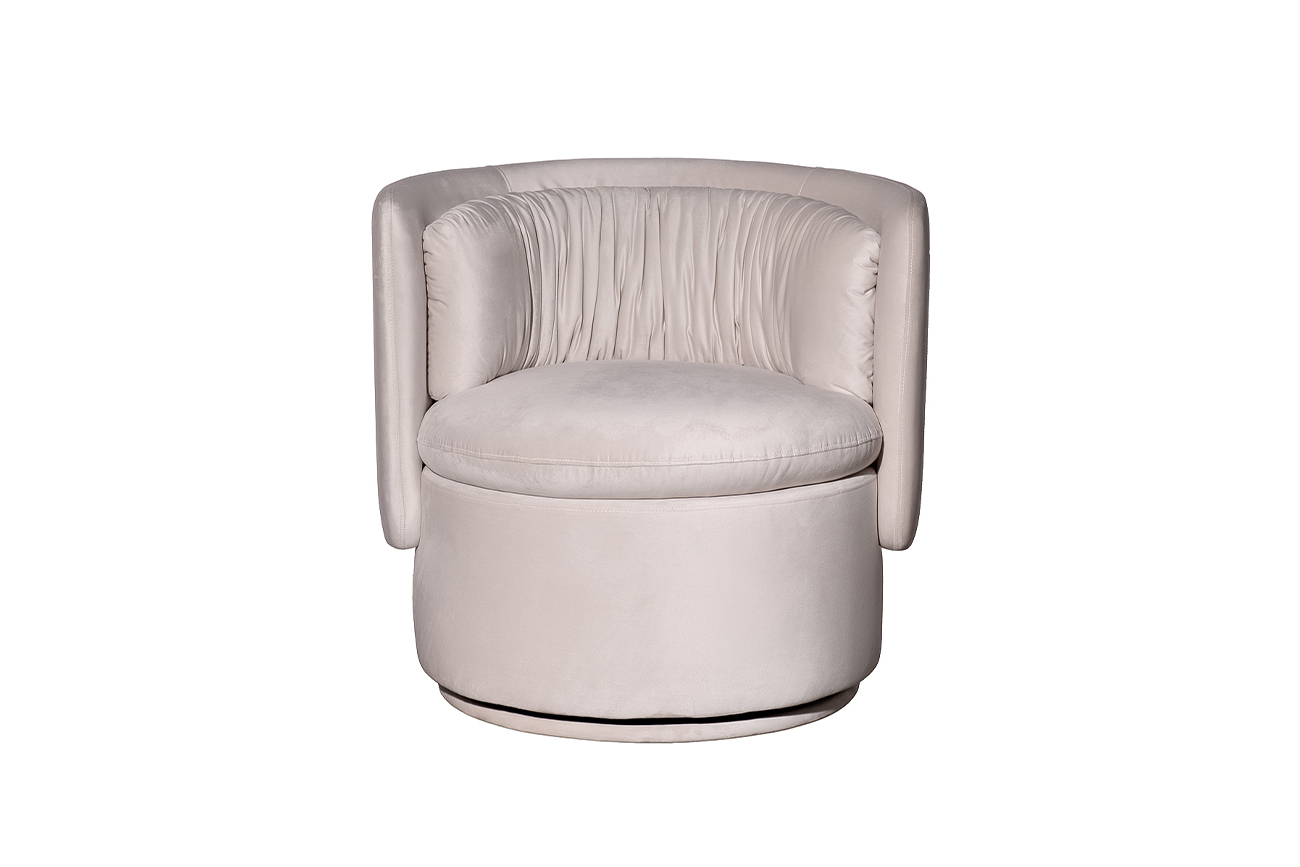 Кресло поворотное велюр кремовый 76*72*71 Garda Decor ZW-06101