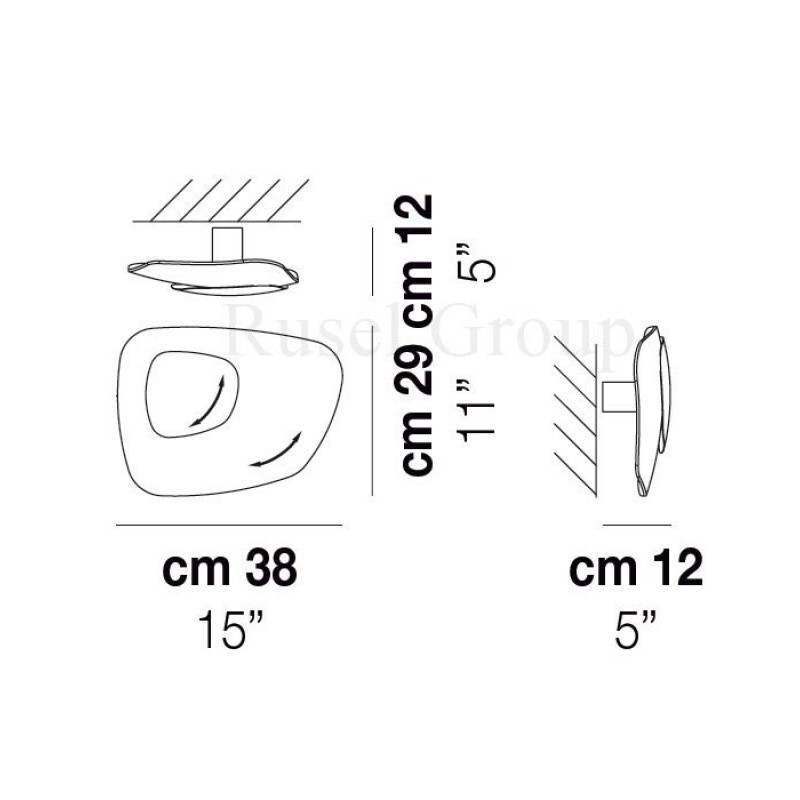 Настенно-потолочный светильник Vistosi LUNAE PP P