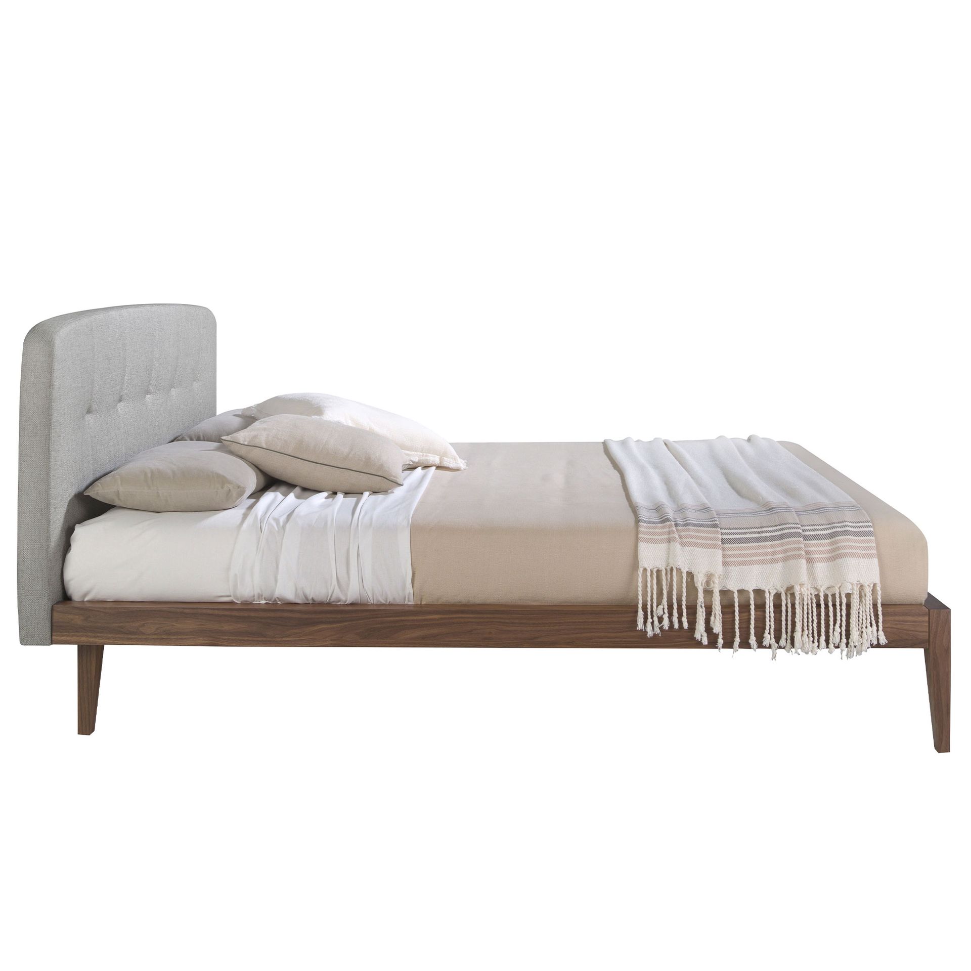 Кровать 7177/CP1702-B-160 серая тканевая тафтинговая 160 Х 200 Angel Cerda